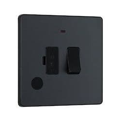 BG 13a Plastic Switched Fused Spur With LED - Matt Grey