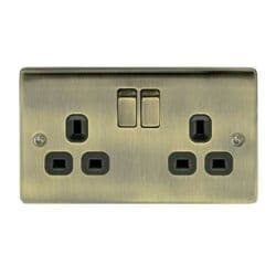 BG 2 Gang Socket - Antique Brass