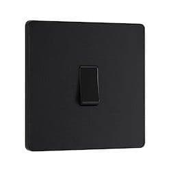 BG 20a 16ax 1g 2 Way Plastic Light Switch - Matt Black