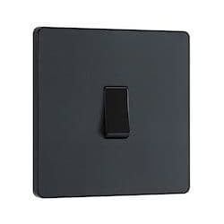 BG 20a 16ax 1G 2 Way Plastic Rocker Switch - Matt Grey