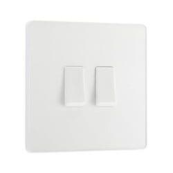 BG 20a 16ax 2g 2 Way Plastic Switch - Pearlescent White