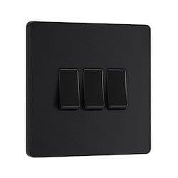 BG 20a 16ax 3g 2 Way Plastic Switch - Matt Black