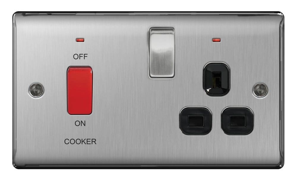 BG 45a Cooker Connection Unit Switched - Black