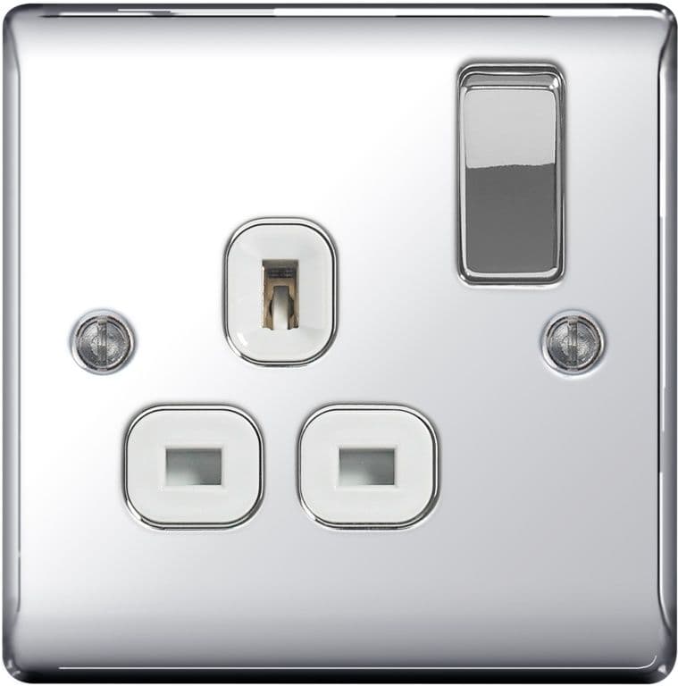 BG Chrome 13a Switched Socket - 1 Gang