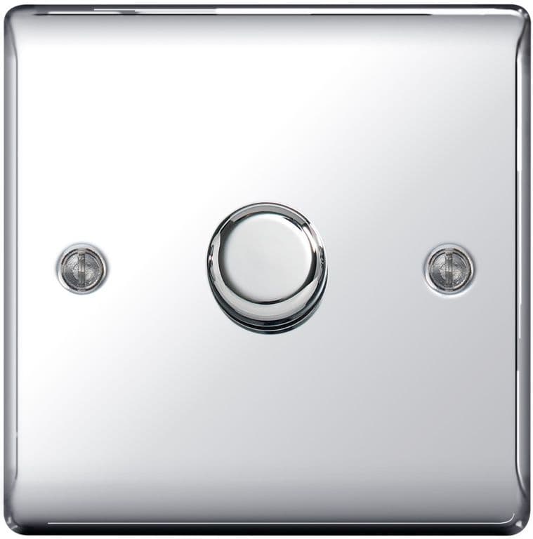 BG Chrome 2 Way Dimmer Switch 400w - 1 Gang