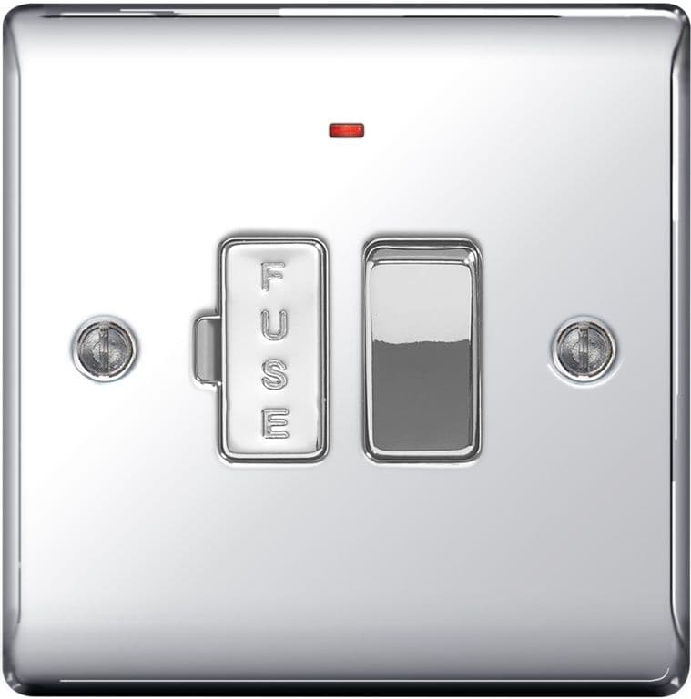 BG Chrome Switched Fused Connection Neon - 13a