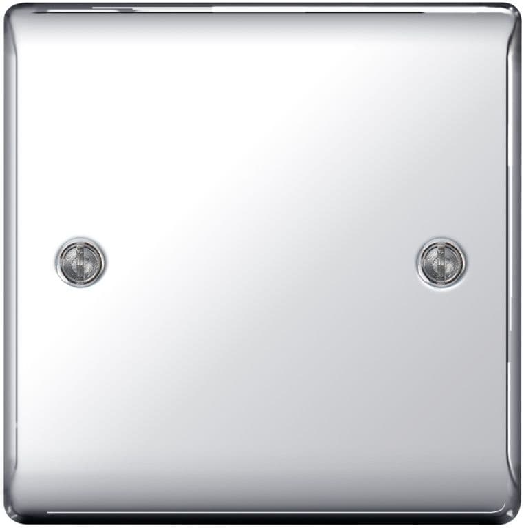BG Metal Chrome Blank Plate - 1 Gang