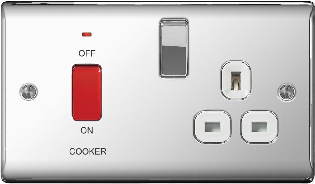 BG Polished Chrome Dp Switch 13a Socket - 45a