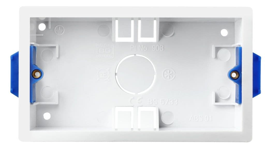 BG Rectangular Dry Lining Box - 2 Gang 35mm