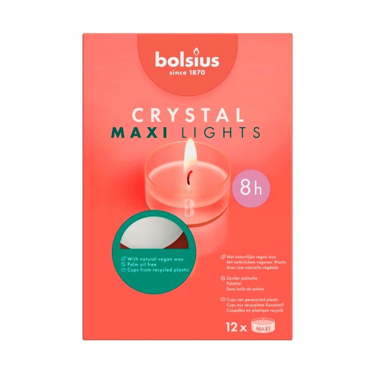 Bolsius Maxi Light White - Box of 12
