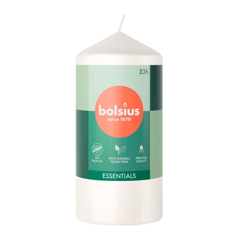 Bolsius Pillar Candle White - 120mm x 58mm