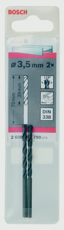 Bosch HSS Twist Point TEQ Drill Bit - 2 Pack 3.5mm