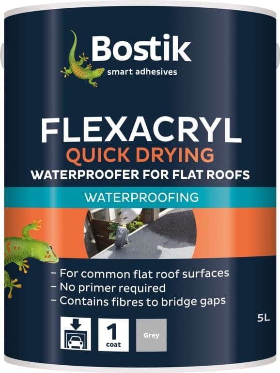 Bostik Flexacryl Waterproofer Solvent Free - 5L Grey