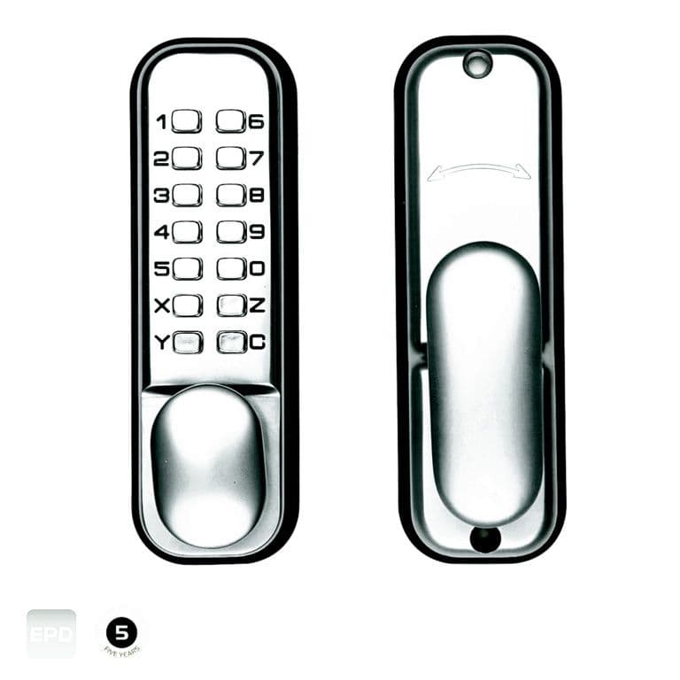 Briton Mechanical Push Button Code Lock - Silver