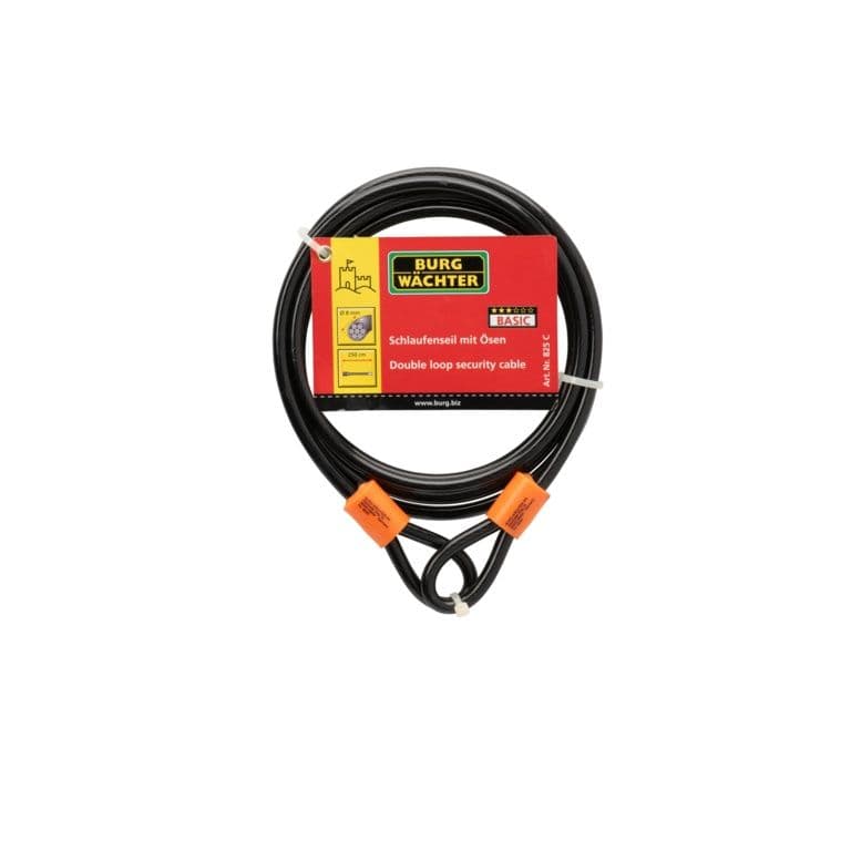 Burg-Wächter Double Loop Steel Cable - 8mm x 2.5m