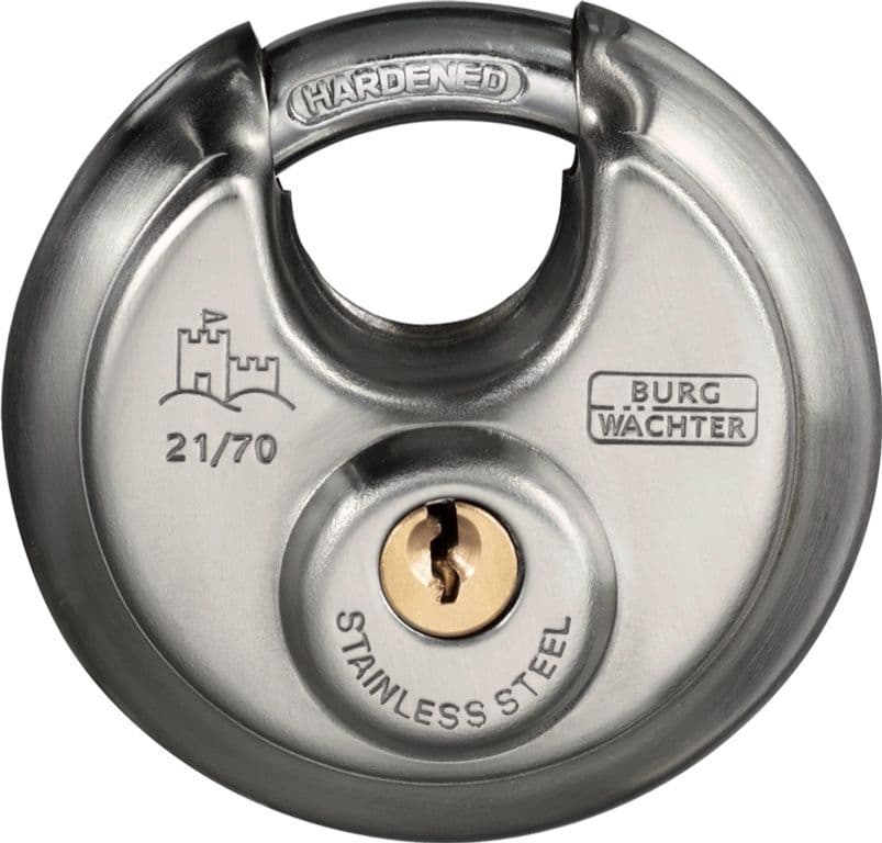 Burg-Wächter Heavy Security Closed Shackle Disc Padlock - 70mm