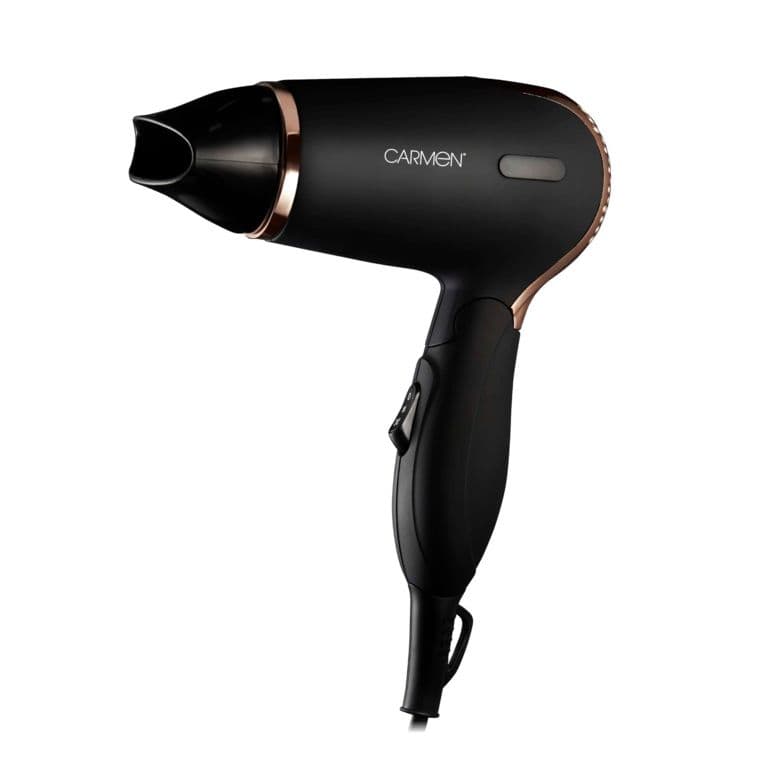 Carmen Noir 11 Travel Hair Dryer - Black 1200w