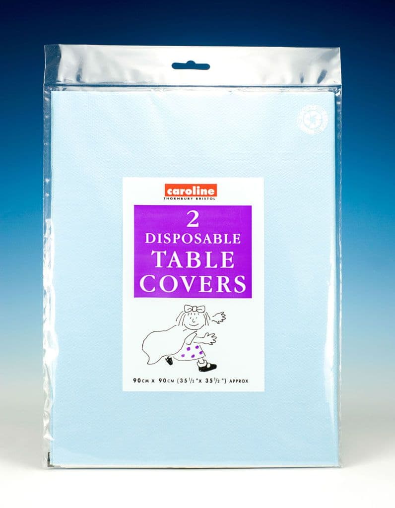 Caroline Square Paper Tablecovers - 90cm Light Blue