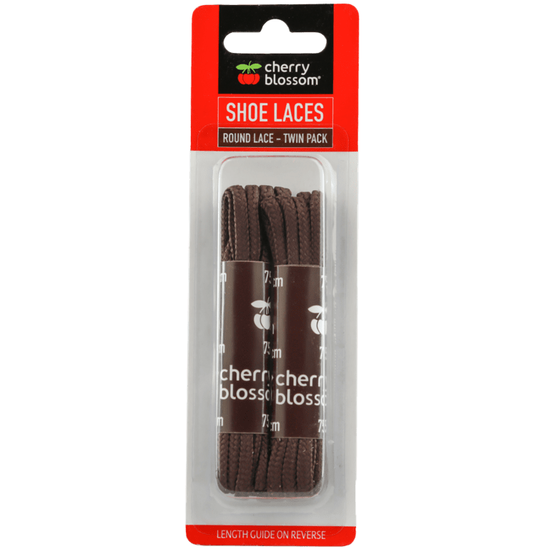 Cherry Blossom Twin Pack Round Laces - 75cm Brown