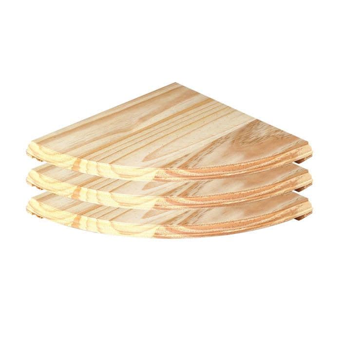 Core 3 Pack Natural Wood Corner Shelf Kit - 285mm