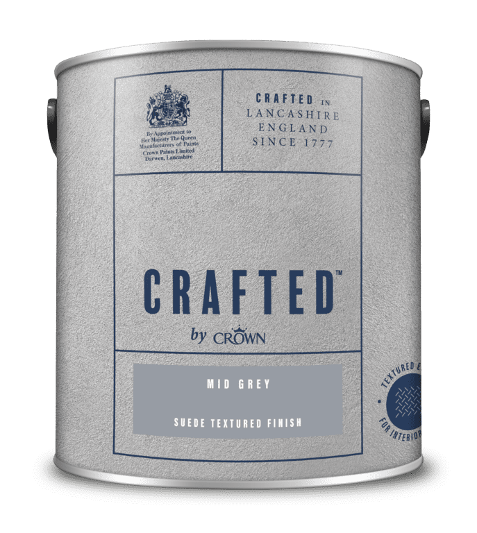 Crown Crafted Suede Textured 2.5L - Mid Grey