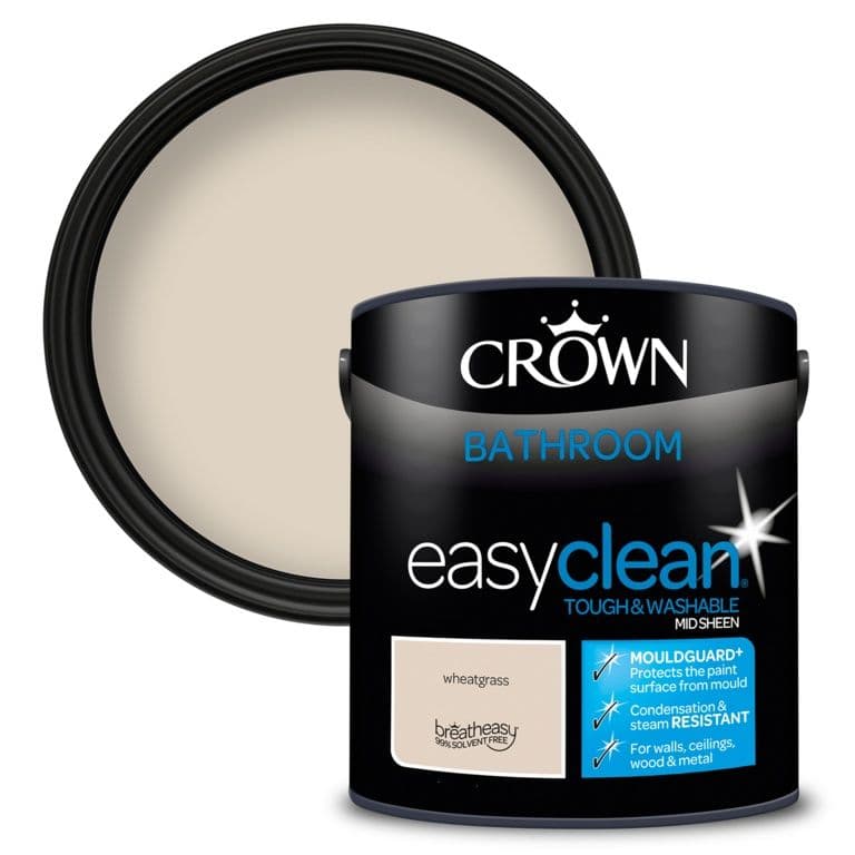 Crown Easyclean Bathroom Mid Sheen 2.5L - Wheatgrass