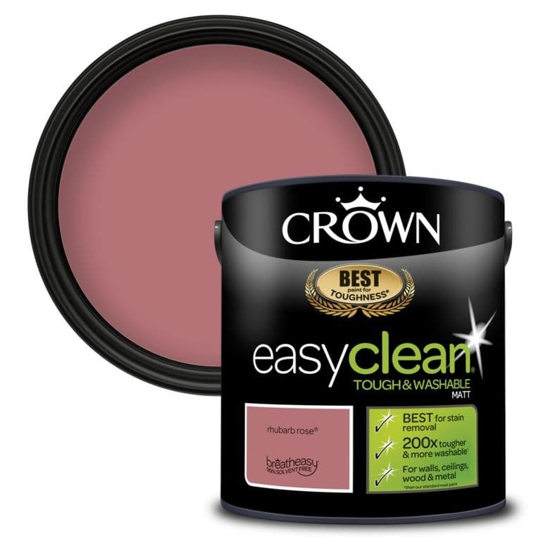 Crown Easyclean Matt Emulsion 2.5L - Rhubarb Rose