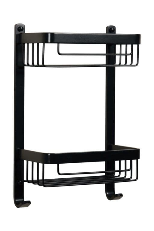 Croydex Aluminium Chunk 2 Tier Basket - Black