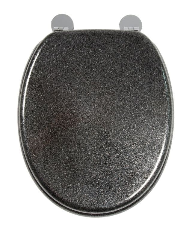 Croydex Flexi-Fix Toilet Seat - Quartz Black