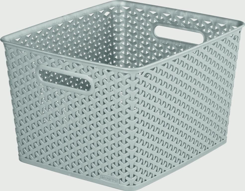 Curver My Style Nestable Rattan Basket - 18L Grey