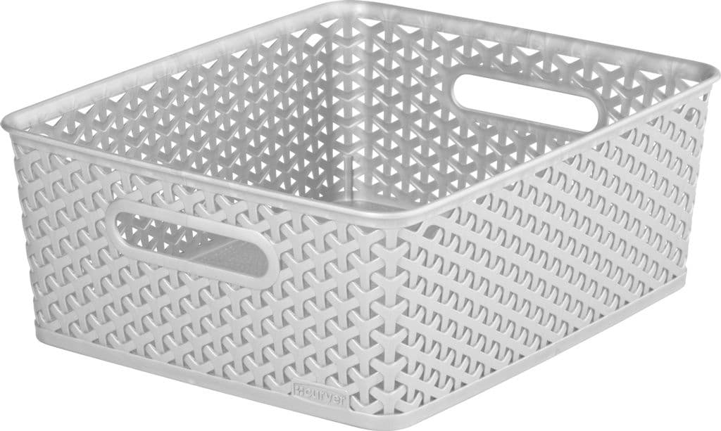 Curver Nestable Rattan Basket - 13L Grey