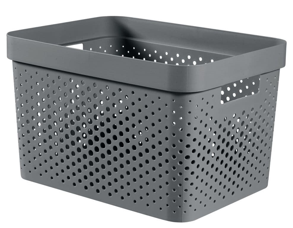 Curver Recycled Infinity Dots Box - 17L Dark Grey