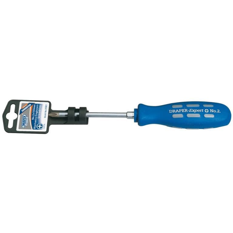 Draper Cross Slot Mechanics Screwdriver No 2 - 100mm
