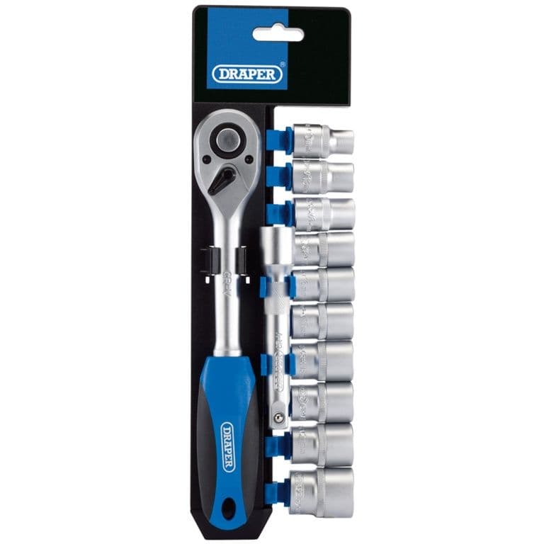 Draper Metric Socket Ratchet Set 1/2"sq Dr - 12 Piece