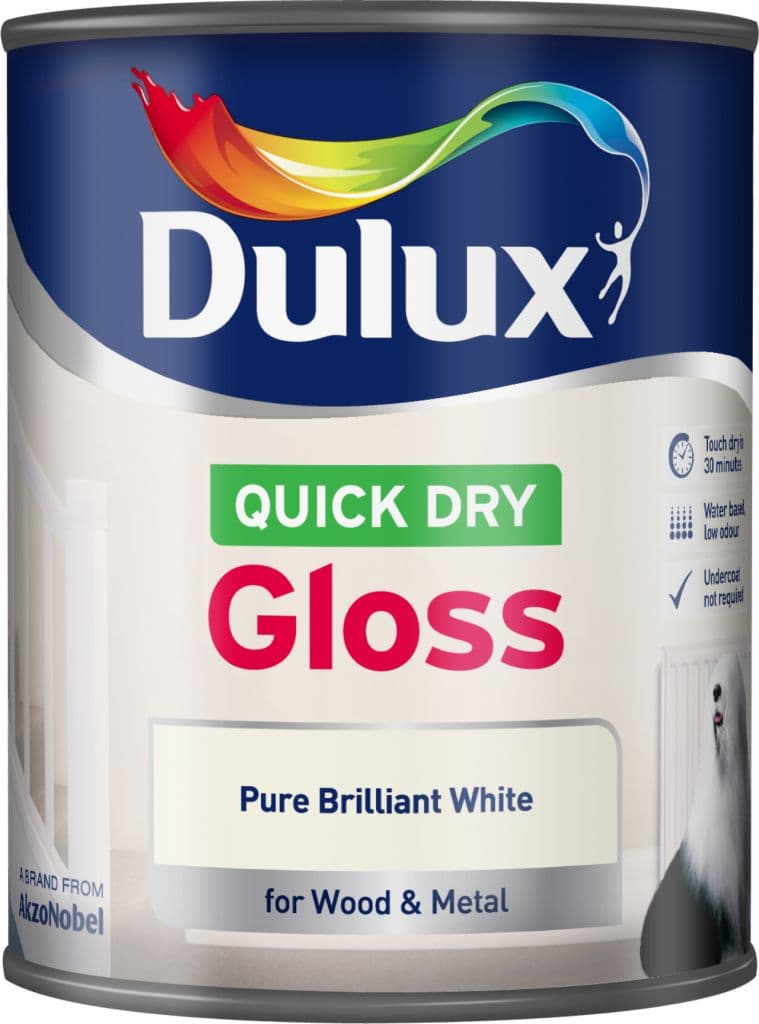 Dulux Quick Dry Gloss 750ml - Pure Brilliant White