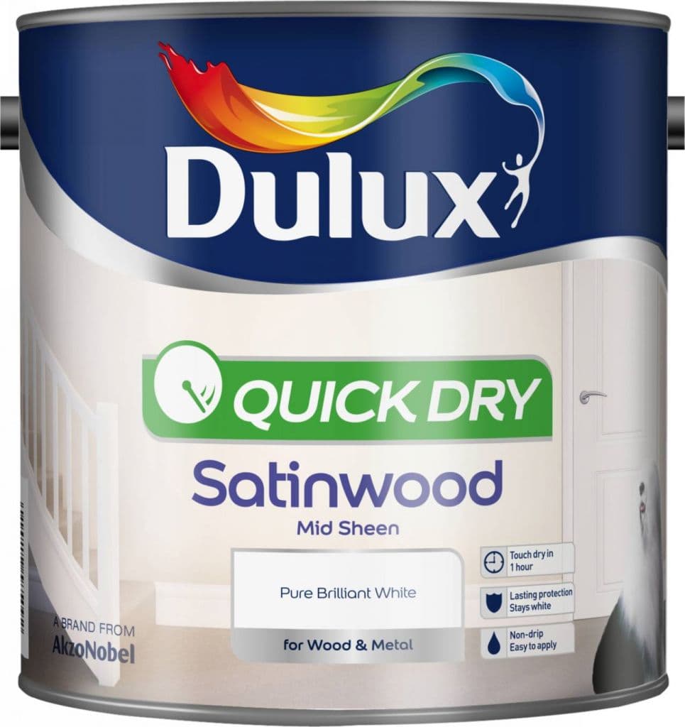 Dulux Quick Dry Satinwood 2.5L - Pure Brilliant White