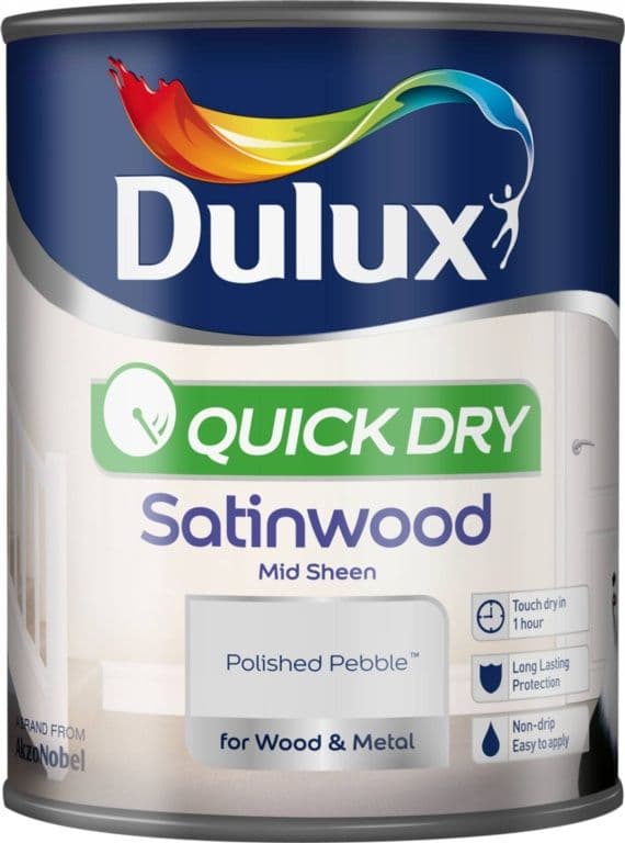 Dulux Quick Dry Satinwood 750ml - Polished Pebble