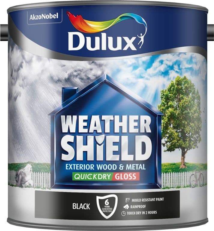 Dulux Weathershield Exterior Quick Dry Gloss 2.5L - Black