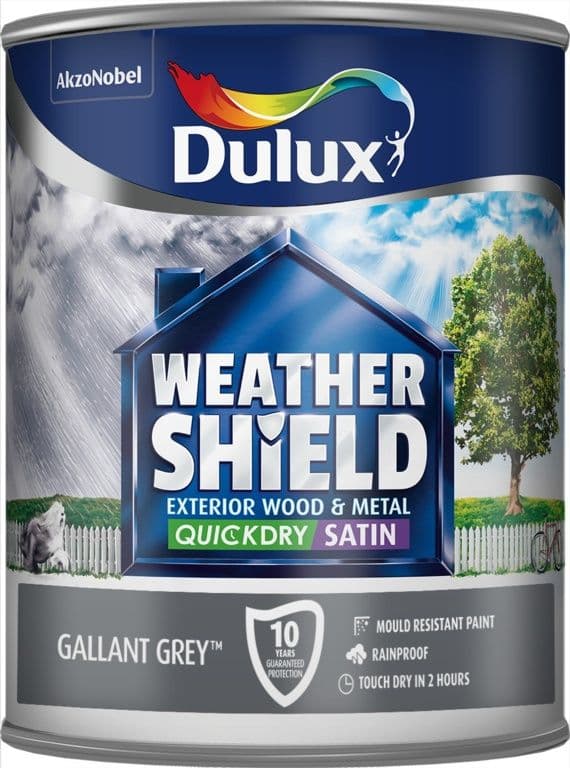 Dulux Weathershield Quick Dry Exterior Satin 750ml - Gallant Grey
