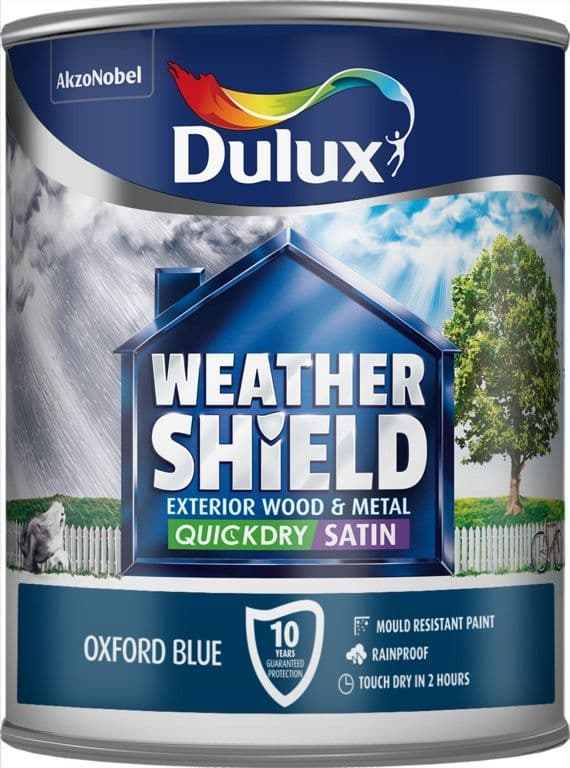 Dulux Weathershield Quick Dry Exterior Satin 750ml - Oxford Blue