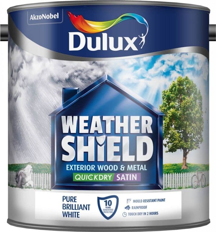 Dulux Weathershield Quick Dry Satin 2.5L - Pure Brilliant White