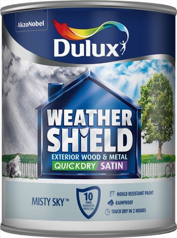 Dulux Weathershield Quick Dry Satin 750ml - Misty Sky