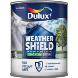 Dulux Weathershield Quick Dry Satin 750ml - Pure Brilliant White