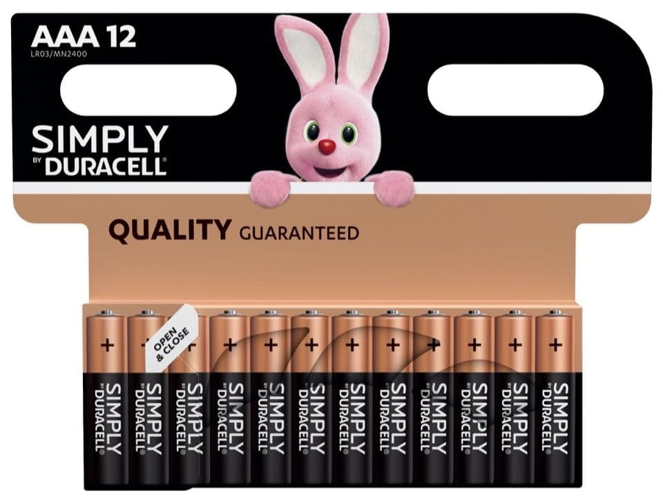 Duracell Simply Batteries - AAA Pack 12