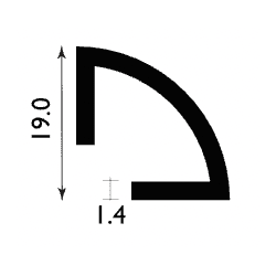Easyfix Plastic White Hollow Quadrant - 2.44 x 19mm