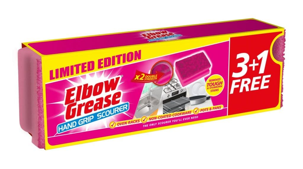 Elbow Grease Hand Grip Pink Scourer - 4 Pack