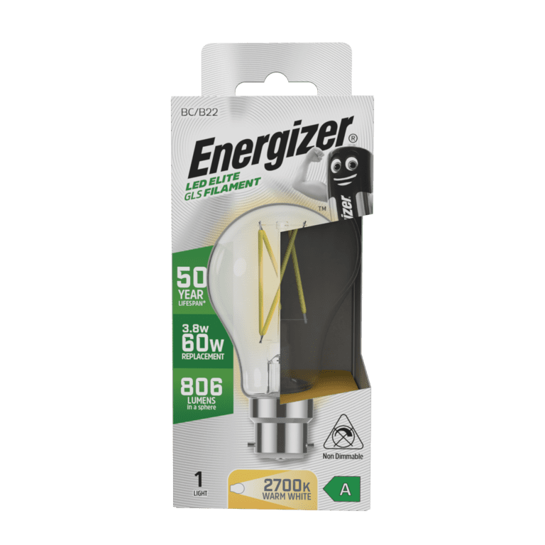 Energizer B22 A Rated GLS 2700k 3.8w