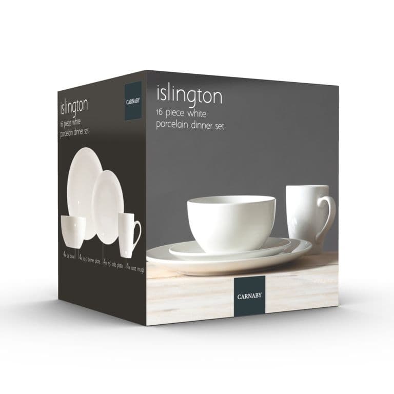 Eurosonic Islington Coupe White Dinner Set - 16 Piece