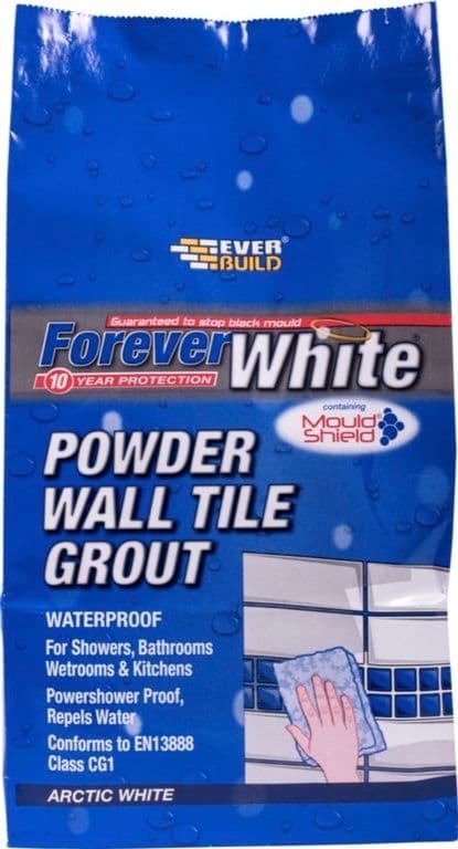 Everbuild Forever White Powder Wall Tile Grout 1.2kg - Artic White