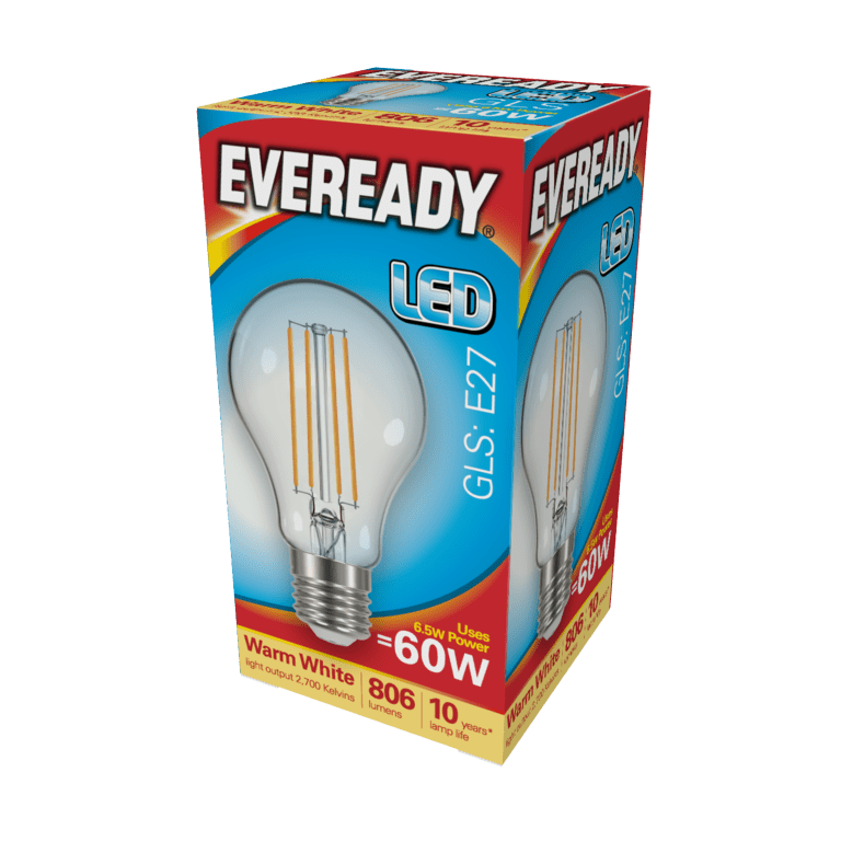 Eveready LED Filament GLS E27 806LM ES - 6.5W 2700K